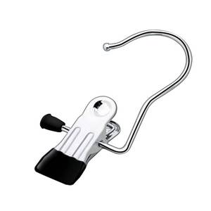 lot 8106 image: Coideal Laundry Hanging Hooks Clips, 8 Pcs Boot Hangers Heavy Duty Stainless Steel Portable Travel Drying Clothes Pins for Closet Home Sock 2pk (Black)