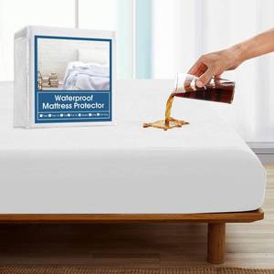 lot 8110 image: SPRINGSPIRIT King Mattress Protector, King Size Mattress Cover Protector Waterproof with Deep Pocket up to 14����, King Size Bed, Noiseless & Skin-Friendly King Fitted Sheet Only, White