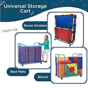 lot 55893 image: Angeles Universal Cart Organizer, Mobile Nap Mats & Soft Play Equipment Storage, Teaching Rolling Cart for Sleeping Mats