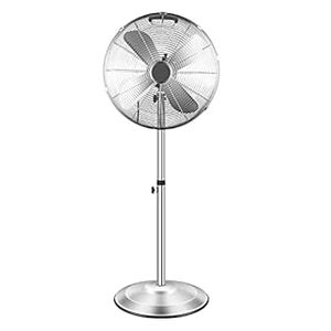 lot 55905 image: Simple Deluxe 16�� 3 Adjustable Speed Pedestal Stand Fans Heavy Duty Metal Fans Silver - Retail $76.99