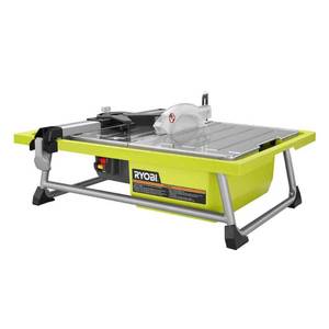 lot 55920 image: Parts Only - Ryobi WS722 7 Inch 4.8 Amp Portable Tabletop Wet Tile Saw with Miter Guide and Induction Motor - Retail $197.81