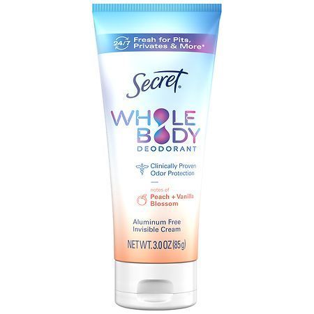 lot 2009 image: Secret Whole Women s Body Aluminum Free Deodorant Clear Cream Peach & Vanilla 3.0oz