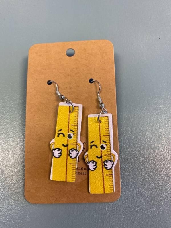 lot 2183 image: Ruler teacher earrings- ready to gift