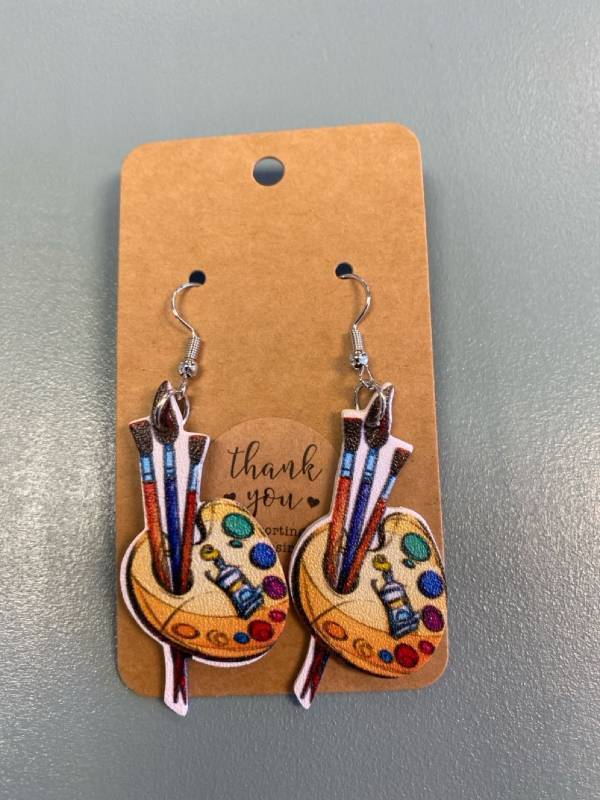 lot 2184 image: Art palette earring set