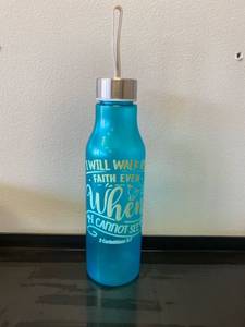 lot 2315 image: ��I will walk by Faith, even when I cannot see�� wide mouth water bottle