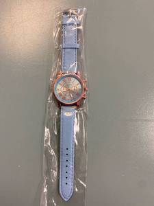 lot 2335 image: light blue and rose gold Geneva fashion watch