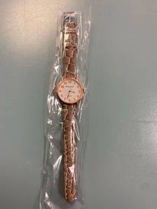 lot 2337 image: Gray snake skin print and rose gold fashion watch
