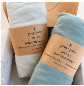 lot 44198 image: Mini Portable 24x38 Fitted Crib Sheets � Compatible with Dream on Me, Delta Porta Crib and Arms Reach Ideal Cosleeper � 100% Jersey Cotton � Light  Dark Sage Green � 2 Pack