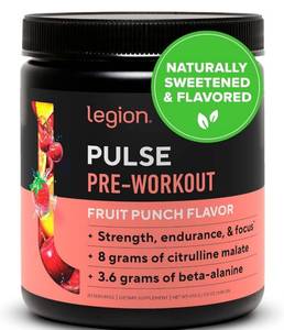 lot 44237 image: LEGION Pulse Pre Workout Supplement BLOOD ORANGE FLAVOR