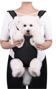 lot 44240 image: Pet Dog Carrier Backpack, Adjustable Pet Front Carrier, Legs Out Hands-Free Travel Backpack for Traveling Hiking Camping for Small Dogs Cats Rabbits(Black, Small