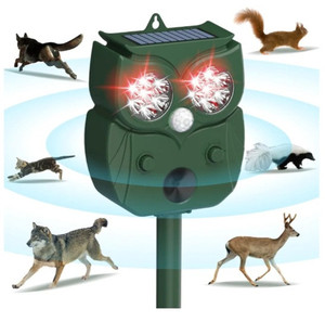 lot 44251 image: Animal Repeller, Electronics Raccoon Repellent Ultrasonic, Waterproof Motion Detection LED Flash Light, Solar Animal Repellent Ultrasonic Outdoor for Dogs Fox Rabbit Squirrels Coyote Cat Deterrent