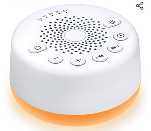 lot 44269 image: Sound Machine Easysleep White Noise Machine with 25 Soothing Sounds and Night Lights with Memory Function 32 Levels of Volume and 5 Sleep Timer Powered by AC or USB for Sleeping Relaxation (White