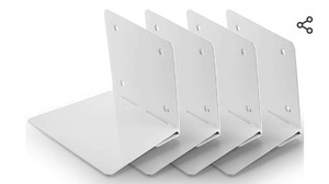 lot 44273 image: Set of 4 Invisible Floating Bookshelf, Heavy Duty Wall Mounted Book Organizer, Metal Shelves Holder for Books, Large Size (White)