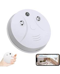 lot 44377 image: Security Camera Detector Indoor Camera Smoke Detector, Hidden Camera Detectors 1080P with WiFi Real-Time Night Vision Motion Detection Camera for Home Office Safety