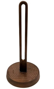 lot 44390 image: Wooden Modern Paper Towel Holder Countertop - Elegant Wood Base with Anti-Skid Pads