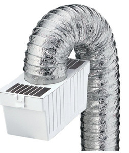 lot 44430 image: Deflecto LTF Dryer Lint Trap Kit Supurr-Flex Flexible Metallic Duct, Pack of 1, Silver