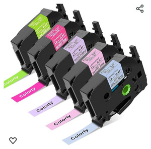 lot 44436 image: Replacement for Brother P-Touch Label Maker Tape TZe 12mm 0.47 Ribbon Laminated TZ Colored Refills
