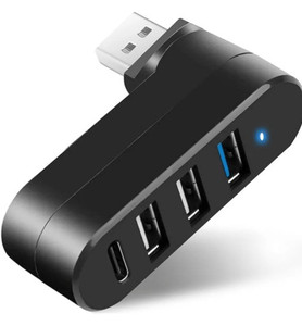 lot 44447 image: VIENON 4-Port USB 3.0 Hub 90°180° Degree Rotatable, USB Splitter with 3 USB Ports