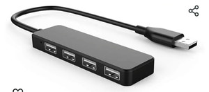lot 44448 image: USB 3.0 Hub, 4 Port USB Hub Splitter,Portable USB Adapter Mini Multiport Expander for Desktop, Laptop, Xbox, Flash Drive, HDD, Console, Printer, PC, Keyboards, HP, Dell