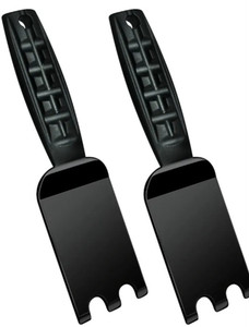 lot 44453 image: XYK 2 Pack Grill Spatula Scraper for George Foreman Indoor Grills and Other Indoor Grills with Grooves, Heat Resistant Cleaner Tool, Comfortable Grip