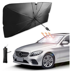 lot 44463 image: Car Windshield Sun Shade Umbrella, Reflective Sunshade for Car Front Window Blocks UV Rays Heat Keep Vehicle Cool, Foldable Car Shade Front Windshield Car Accessories Interior