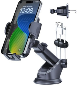lot 44486 image: 3-in-1 Car Phone Mount Bumpy Road Friendly Car Phone Holder for Car Vent,Dashboard, Windshield for All iPhone,Samsung,and Other Smartphones