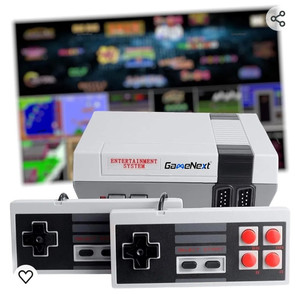 lot 44487 image: Retro Game Console, AV Classic Mini Video Game Consoles Built-in with 620 Games Dual Players Mode Console with 2 Controllers Handheld Games for Kids & Adults