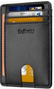 lot 44536 image: Buffway Slim Minimalist Front Pocket RFID Blocking Leather Wallets for Men and Women
