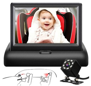 lot 44541 image: Baby Car Mirror, 4.3 HD Night Vision Function Car Mirror Display, Safety Car Seat Mirror Camera Monitored Mirror with Wide Crystal Clear View, Aimed at Baby, Easily Observe the Baby�s Move