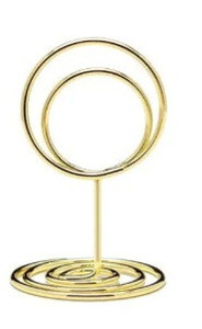 lot 44546 image: 17pcs Mini Place Card Holders, Cute Table Number Holders, Small Size Table Card Holder Table Number Stands, Wire Photo Holder Picture Menu Clips for Wedding centerpieces, Anniversary Party
