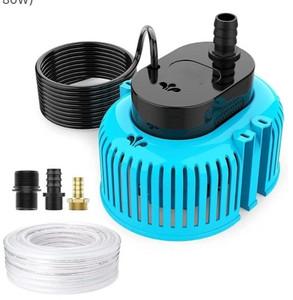 lot 44550 image: Submersible Sump Pump 80W Pool Cover Pump Water Pump with 25 Power Cord and 3 Different Adapter Transfer Pump