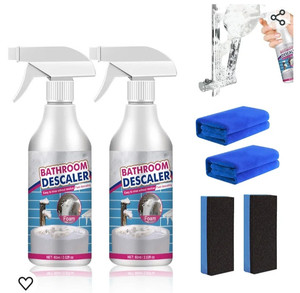 lot 44551 image: 2PCS Bathroom Descaler Foam Cleaner, Stubborn Stains Cleaner, Multipurpose Bathroom Foam Cleaner, Bathroom Descaler Spray for Bathroom Toilet Bath Shower Glass Sink Cleane