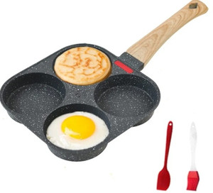lot 44553 image: 4-Cup Egg Pan Nonstick, and Healthy Granite Egg Frying Pan, Versatile Breakfast Skillet for Eggs, Pancakes, Plett, Crepes, Compatible with Gas Stove and Induction Cooktop