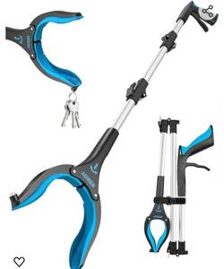 lot 44555 image: 36inch Grabber Reacher Tool for Seniors, Foldable Reacher Grabbers Pickup Stick with Anti-Slip 360° Rotating Jaw, 4 Wide Extended Claw with Magnet for Disabled, After Surgery Recovery