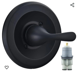 lot 44573 image: Replacement for Delta Classic 13 Series Single-Function Trim Kit, T13020-BL Matte Black Shower Handle, Fit Delta Shower Valve R10000 Series (Cartridge Included)