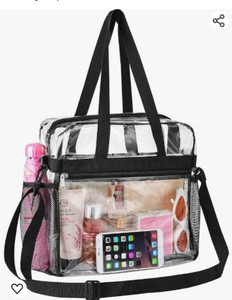 lot 44587 image: Oraben Clear Bag Stadium Approved 12x6x12 Clear Tote Bag with Removable Strap Clear Lunch Bag for Work Sports Festival