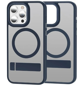 lot 44589 image: Magnetic Case for Iphone 15 Pro Max 15 Pro15 Plus15,Frosted Raised Edges Phone Cover Yellowing Resistant Kickstand Wireless Charging Shell,Blue,15 Pro