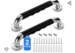 lot 44607 image: 2 Pack 16 Inch Grab Bars for Bathtubs and Showers, Anti Slip Handicap Grab Bars for Shower, Safety Bath & Toilet Rail for Elderly Senior, Shower Handle Disability Assist Bathroom Handrail