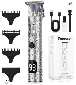 lot 44619 image: Hair Clippers for Men, Professional Hair Trimmer Barber Cordless Zero Gapped Hair Clippers with LCD Display, Mens Gifts Beard Trimmer T Liners Shavers Edgers Clipper for Hair Cutting - Silver