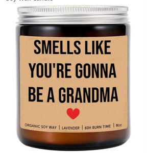lot 44625 image: Smells Like Youre Gonna Be A Grandma Candle - Pregnancy Announcement Candle