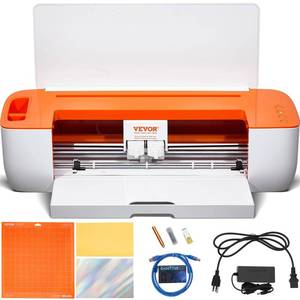 lot 46005 image: VEVOR Vinyl Cutter Machine, Bluetooth Connectivity DIY Cutting Machine, Compatible with iOS, Windows, Android, and Mac, Massive Designs Included, for Creating Customized Cards, Home Decor - Retail $147.27