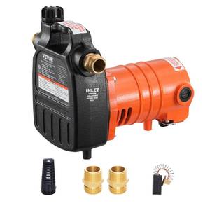 lot 46008 image: VEVOR Cast Iron Water Transfer Pump, 115V AC 1600 GPH 12HP, Portable Electric Utility Pump with Carbon Brush, Filter, Brass Connectors, for Garden, Rain Barrel, Pool, Pond, Hot Tub, Aquarium Draining - Retail $77.32