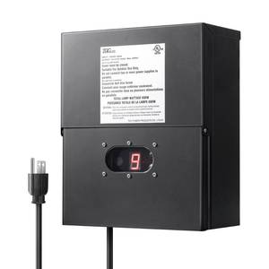 lot 46011 image: DEWENWILS 600W Low Voltage Landscape Transformer, Outdoor Weatherproof Transformer with Timer and Photocell Sensor, 120V AC to 12V13V14V15V AC for LED Lighting, Walkway Light, cULus Listed - Retail $237.69