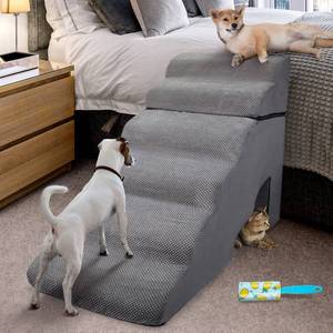 lot 46019 image: Foam Dog Stairs & Steps Ramps for High Beds 30-36 inches High Tall, LitaiL 6 Step Pet StairsSteps for High Beds 30 inch Large Dogs, Non-Slip Dog Ramps for Small Dogs, for Older DogsCats