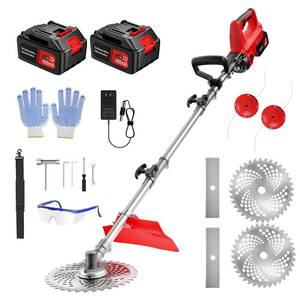lot 46022 image: Dragro 12 inch Electric Weed Wacker��3-in-1 Cordless String Trimmer with 2 Pcs 4.0Ah Battery Powered��Edger Lawn Tool with 3 Types Blades��Electric Weed Grass Trimmer Tool for Garden and Yard - Retail $131.11