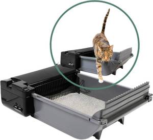 lot 46025 image: Pet Zone Self Cleaning Automatic Cat Litter Box - Smart Scoop Cat Litter Box with 6 Bags & Carbon Filter for Up to Two Cats 6-16 Pounds - Retail $204.89