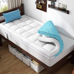 lot 46037 image: ABENE 3 Inch Dual Layer Memory Foam Mattress Topper Twin XL, 2 Inch Memory Foam Plus 1 Inch Down Alternative Pillowtop Mattress Pad, with Bedside Pocket, College Dorm Essential (Twin XL, White) - Retail $116.83