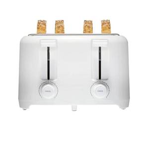 lot 46041 image: Proctor Silex 4 Slice Toaster with Extra Wide Slots for Bagels, Cool-Touch Walls, Shade Selector, Toast Boost, Auto Shut-off and Cancel Button, White (24214PS)