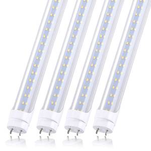 lot 46058 image: 28w Led Tube Light Bulb 4ft, Ballast Bypass Required,2pin G13 End 3360 Lumens, Day White 5000K, Replace 80W Fluorescent Light,Dual-End Powered Clear Cover AC 85-265V Pack of 4