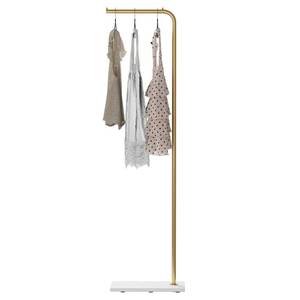 lot 46061 image: DR.IRON Gold Coat Racks, Metal Coat Racks Freestanding with Crossbar and Heavy Base, Modern Coat Rack Stand, L Shaped Clothing Rack for Entryway, Bedroom, Living Room or Office